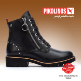 PIKOLINOS - dámské španělské kotníčkové vyšší boty,Vigo černá W6W-8564