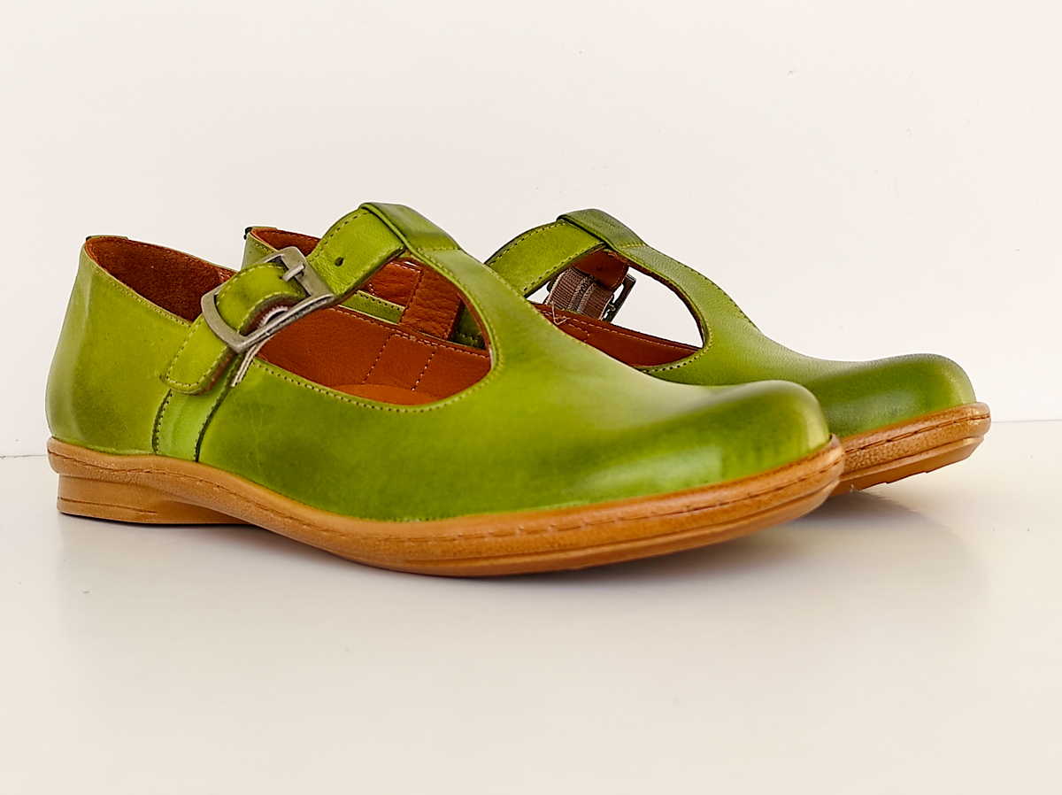 Dámské kožené boty 539 zelené