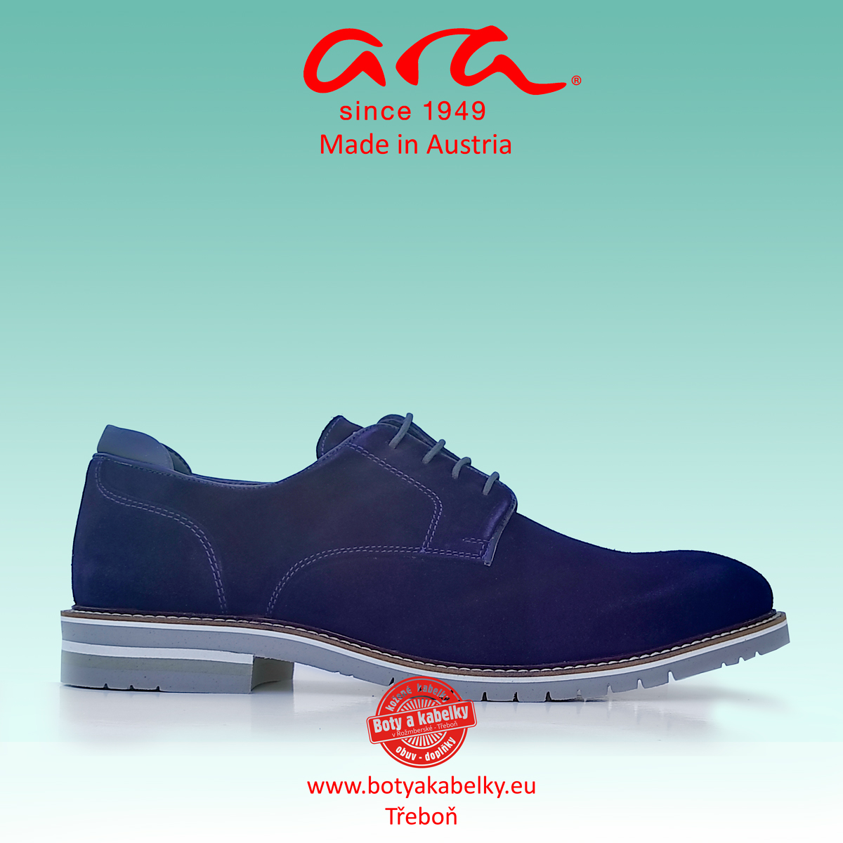 6 ARA shoes - Pánské kožené šněrovací boty - modré  