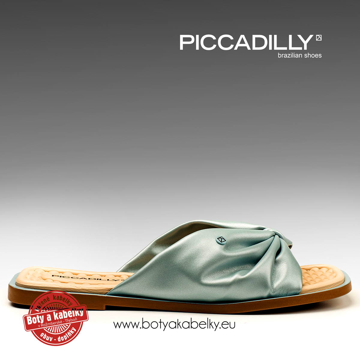 3 Piccadilly - dámské pantofle zelené