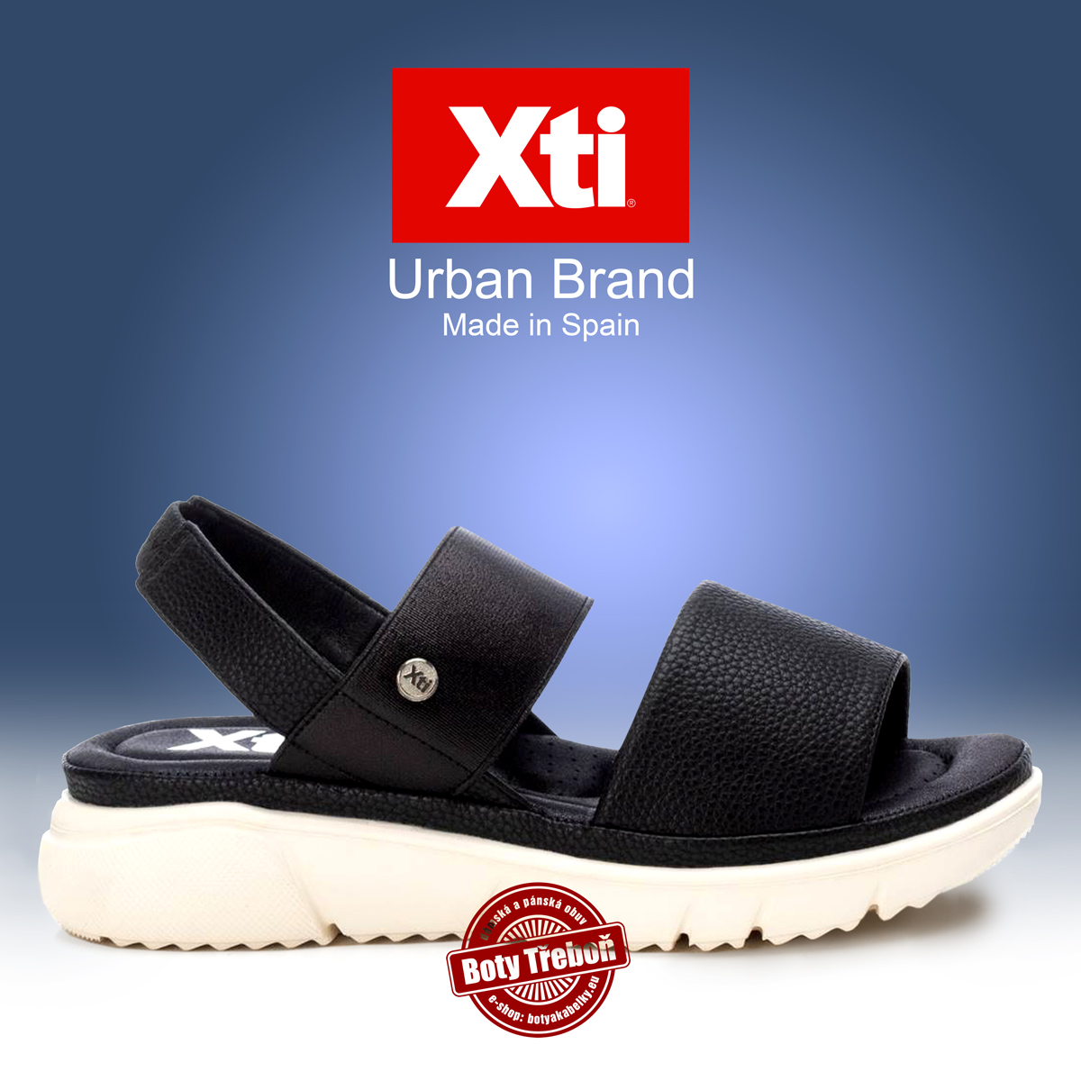 XTI - dámské sandály, černé