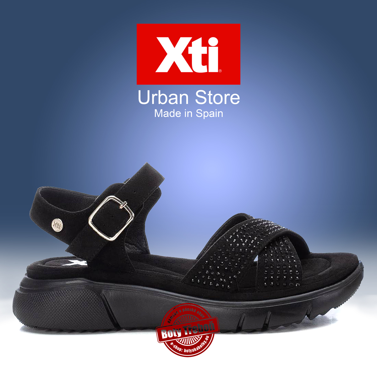 XTI - dámské sandály, černé/černá