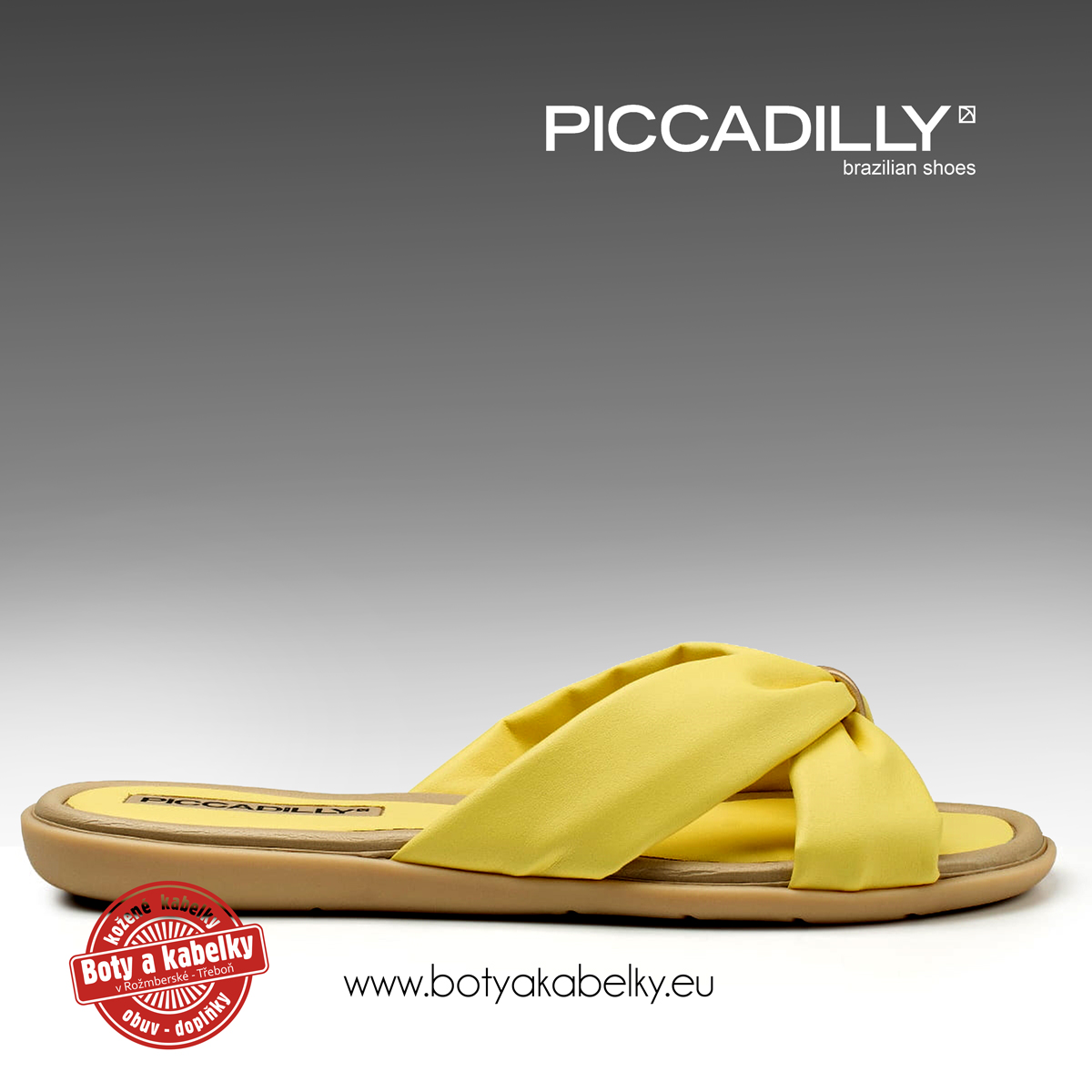 Piccadilly - dámské pantofle žluté