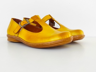 2 Dámské kožené boty žluté 499
