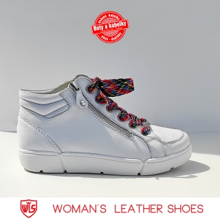 1 Dámské Sneakers HighSoft - bílá (barevné tkaničky)