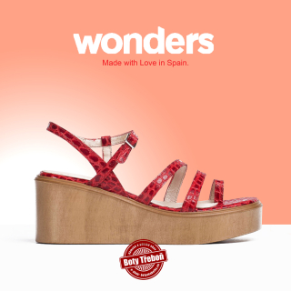 4 WONDERS, dámské sandály červené D-9402
