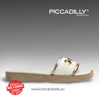 Piccadilly - dámské pantofle bílé