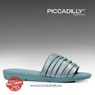 Piccadilly - dámské pantofle šedozelené